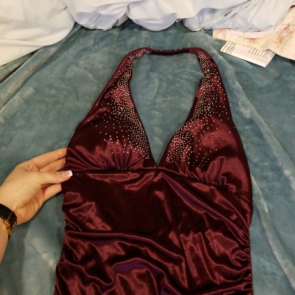 Dark red dress